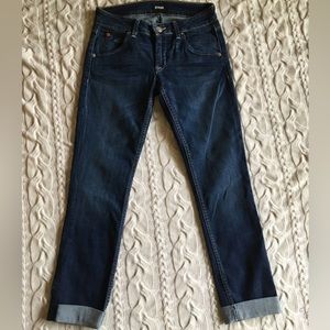 Hudson 25 Bacara crop straight cuffed jeans